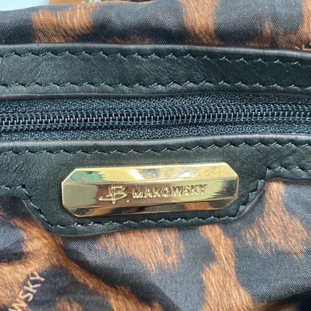 B. Makowsky satchel bag‎ black with brown accents